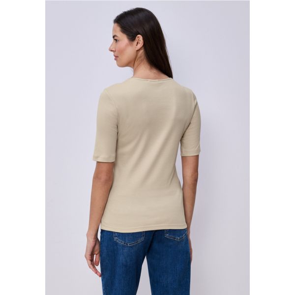 Street One korte mouw shirt beige 317665 16667
