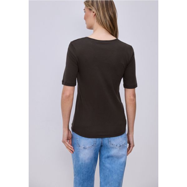 Street One korte mouw shirt brown 317665 17276