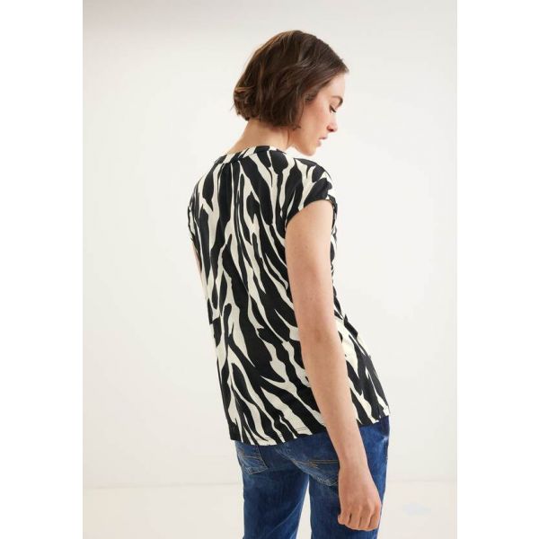 Street One zebraprint shirt zwart 320062 20001