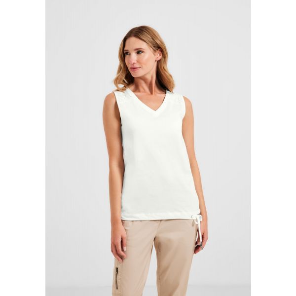 Cecil broderie top vanilla white 320164 13474