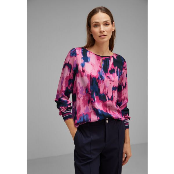 Street One print shirt blouse cozy pink 320805 354