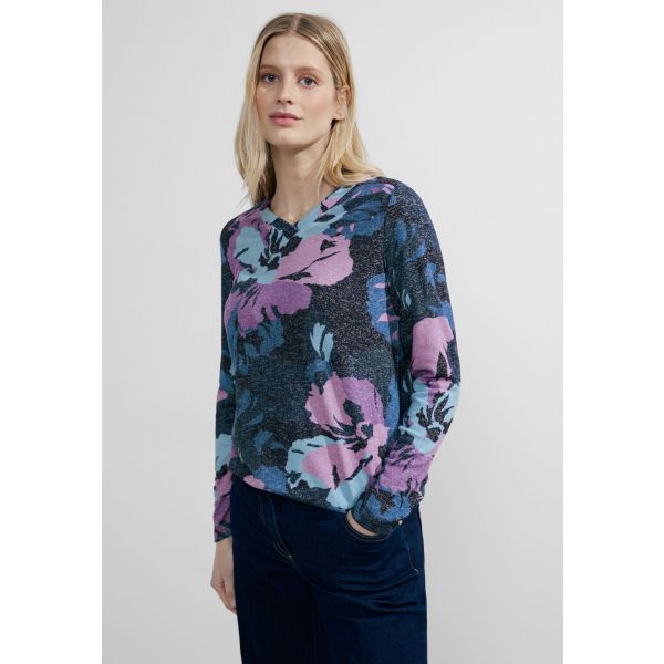 Cecil zacht print shirt universalblue 321006 35513