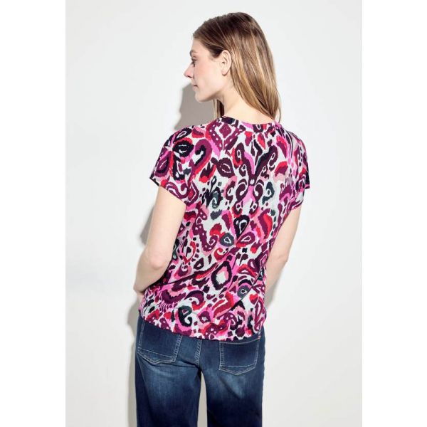 Cecil all over print shirt pink 321526 35369