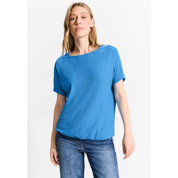 Cecil structuur shirt azure blue 321619 15672