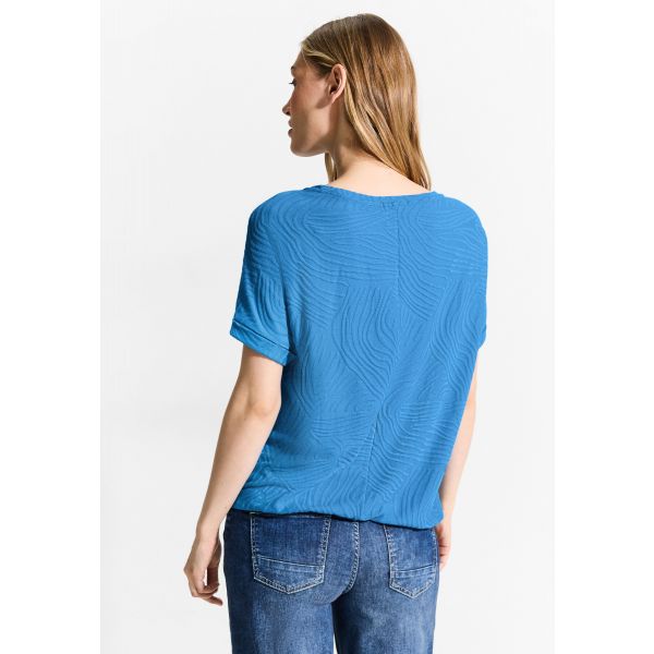Cecil structuur shirt azure blue 321619 15672
