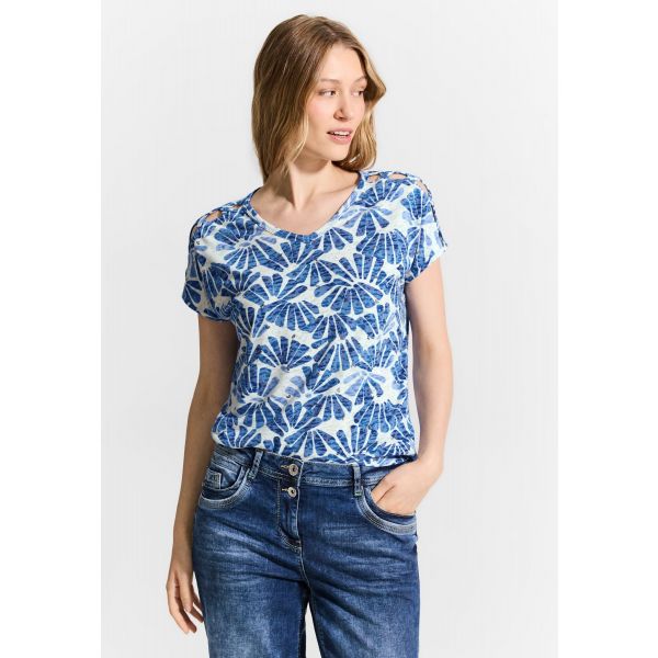 Cecil print shirt azure blue 321640 35672