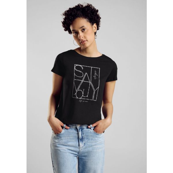 Zwart shirt met print deals