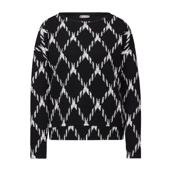 Street One ruit trui black 322240 20001