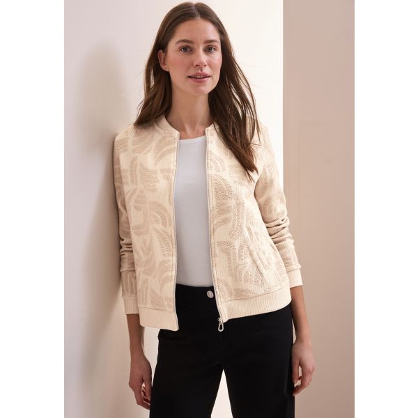 Cecil jacquard vest pearl beige 322762 26504