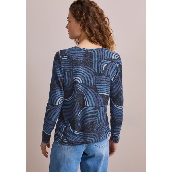 Cecil zacht print shirt universal blue 322768 3551