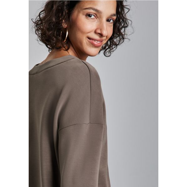Street One v-hals sweater muddy brown 322805 16452