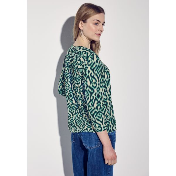 Street One print shirt hunter green 322966 35930