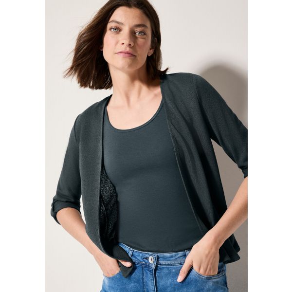 Cecil crêpe vest slate khaki 323110 16563