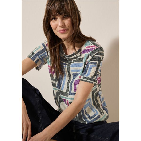 Cecil print shirt alabaster white 323119 32259