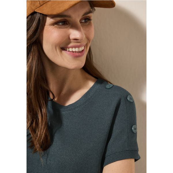 Cecil shirt met knopen slate khaki 323121 16563