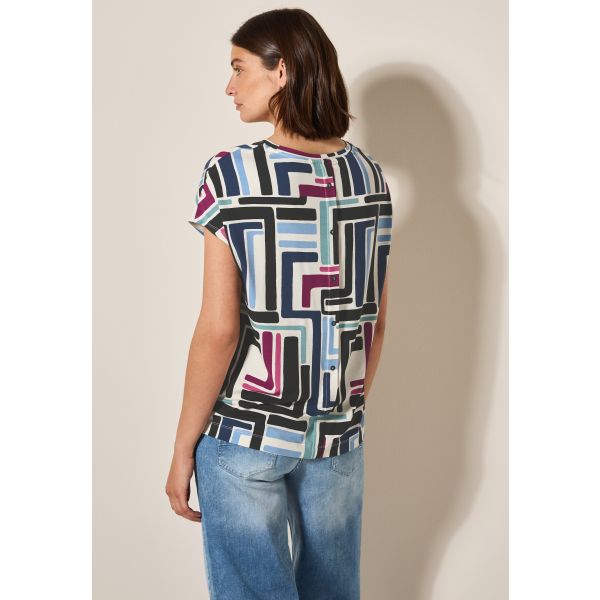 Cecil knopen print shirt alabaster white 323127 32