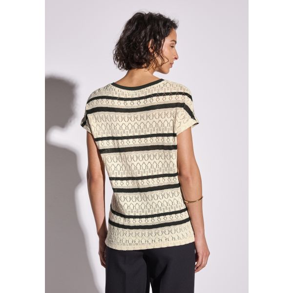 Street One ajour shirt pearl beige 323158 26783
