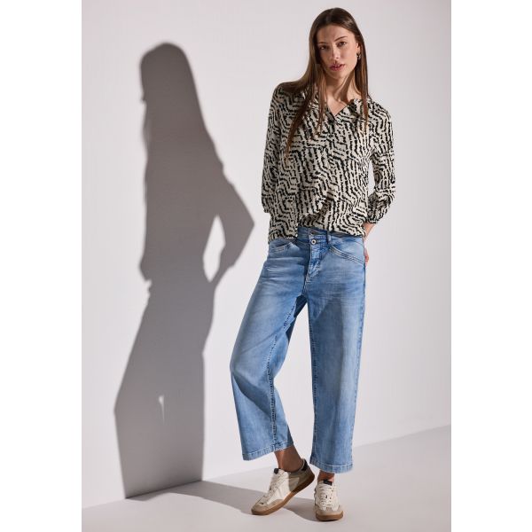 Street One print shirt moonstone sand 323169 36269
