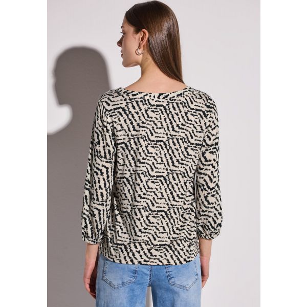 Street One print shirt moonstone sand 323169 36269