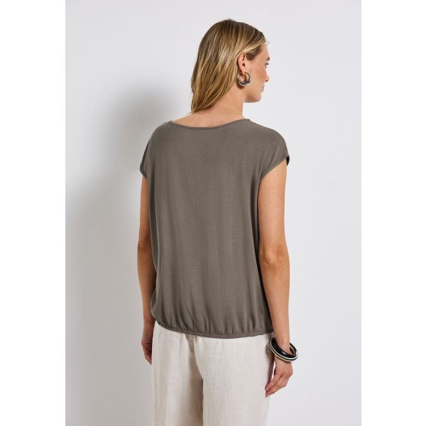 Street One v-hals shirt dark beige 323529 16790