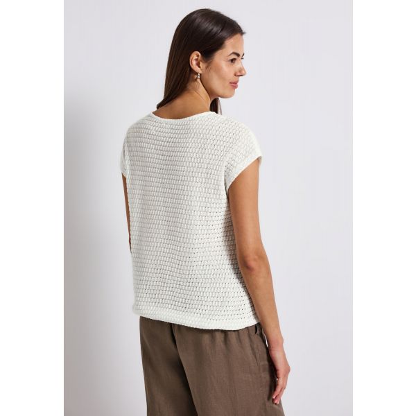 Street One structuur shirt off white 323564 10108