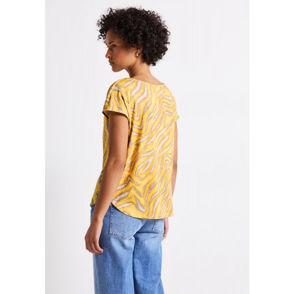 Street One print shirt cream yellow 323569 36901
