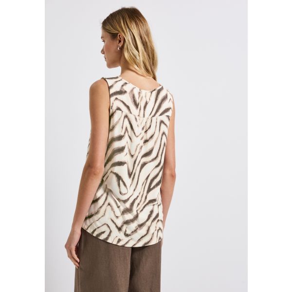 Street One print top tumbled beige 323584 36770