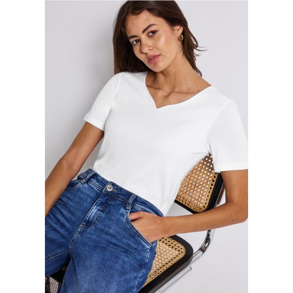 Street One heart line shirt white 323675 10000