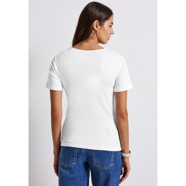 Street One heart line shirt white 323675 10000