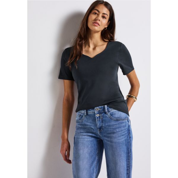 Street One heart line shirt deep blue 323675 16859