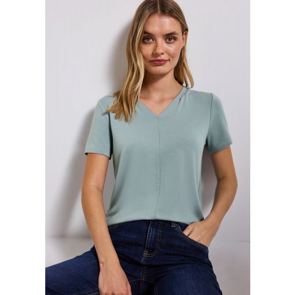 Street One V-hals shirt arona blue 323697 17020