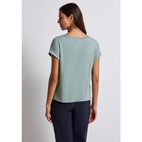 Street One V-hals shirt arona blue 323706 17020