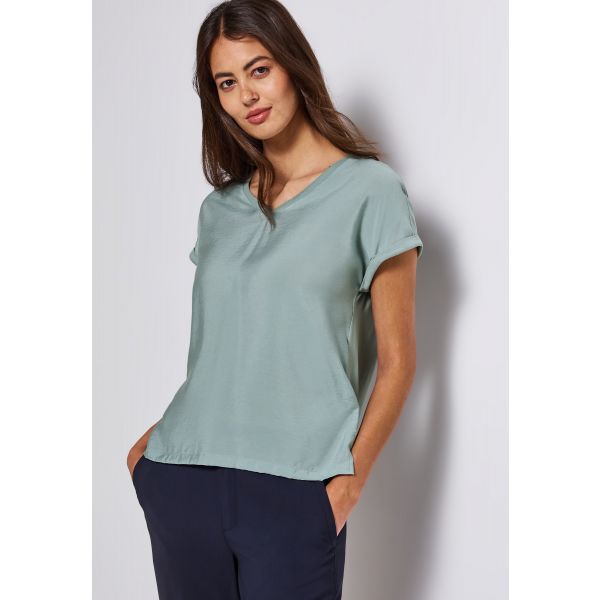 Street One V-hals shirt arona blue 323706 17020