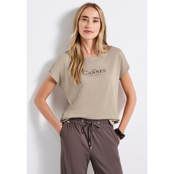 Srteet One tekst shirt morning beige 323740 27019