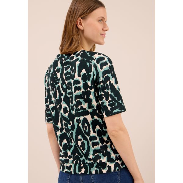 Cecil print sweatshirt ink green 323878 36834