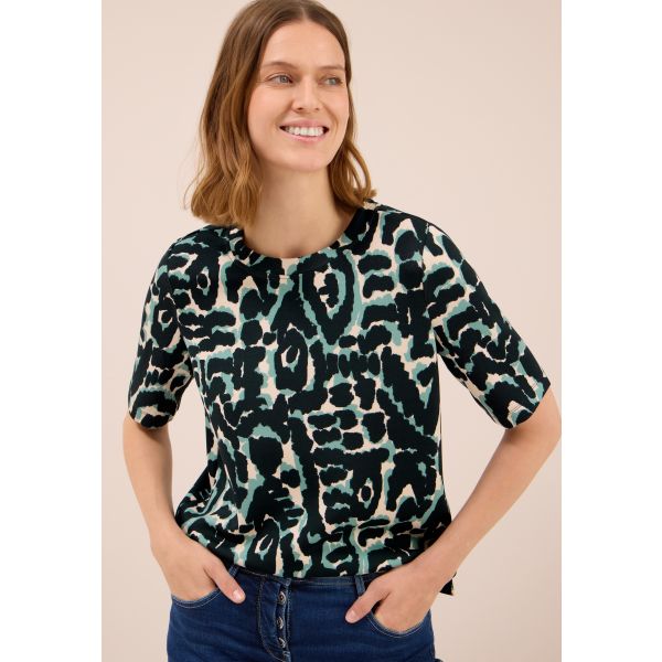 Cecil print sweatshirt ink green 323878 36834