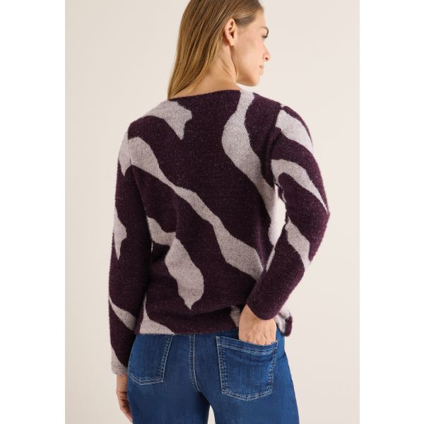 Cecil fluffy trui eggplant red 324143 26855