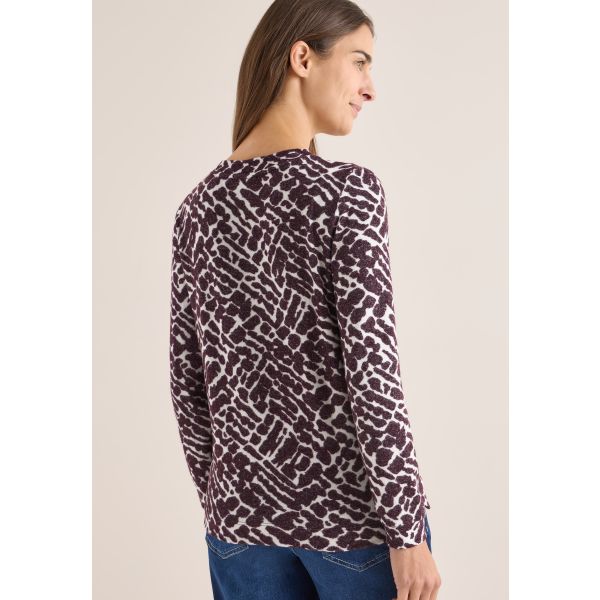 Cecil zacht print shirt eggplant red 324148 27130