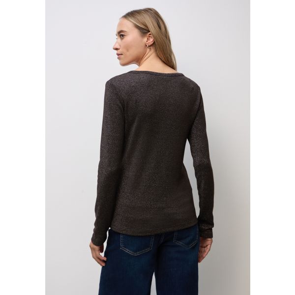 Street One glitter shirt darkest brown 324180 1710