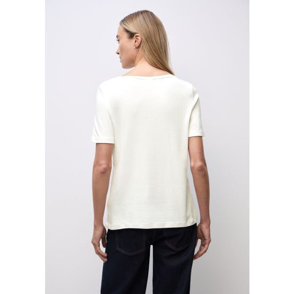 Street One shirt met tekst off white 324192 20108