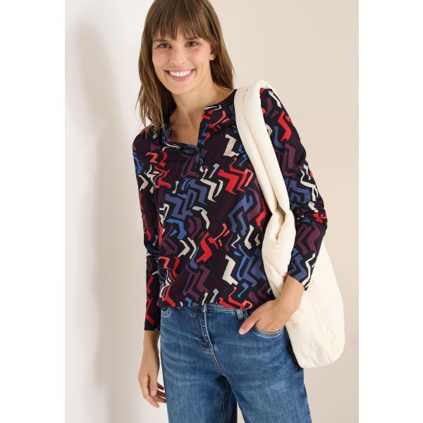 Cecil print blouse black multi 324275 37650