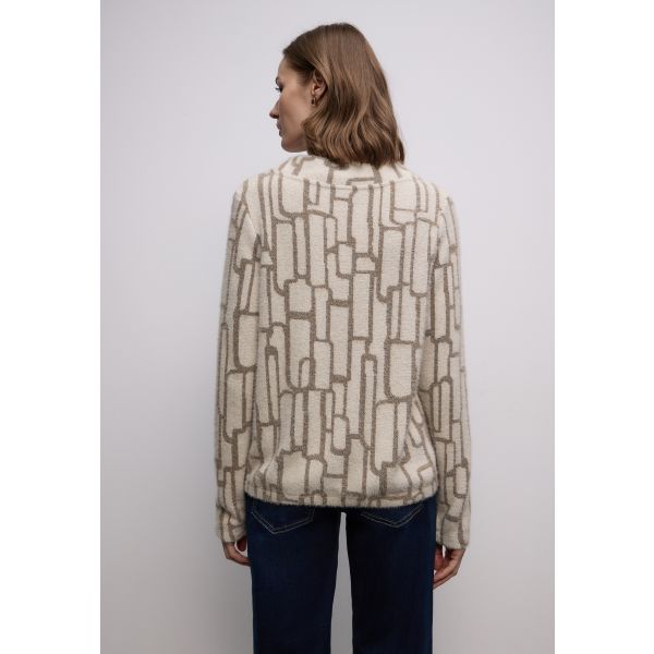 Street One zachte print trui beige 324397 26351