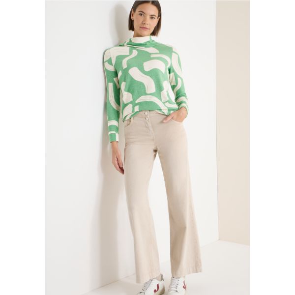 Cecil zacht print shirt bamboo green 324415 27385