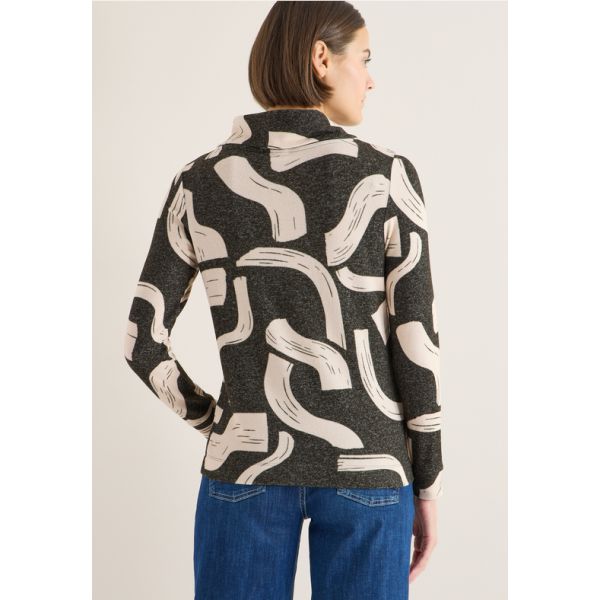 Cecil zacht print shirt raw khaki 324415 27539