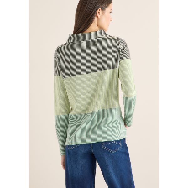 Cecil colourblock sweater raw khaki 324423 37406