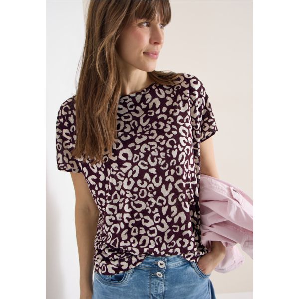Cecil animalprint shirt burgundy 324461 27309