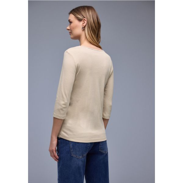 Street One hartneck shirt cotton beige 324527 1666