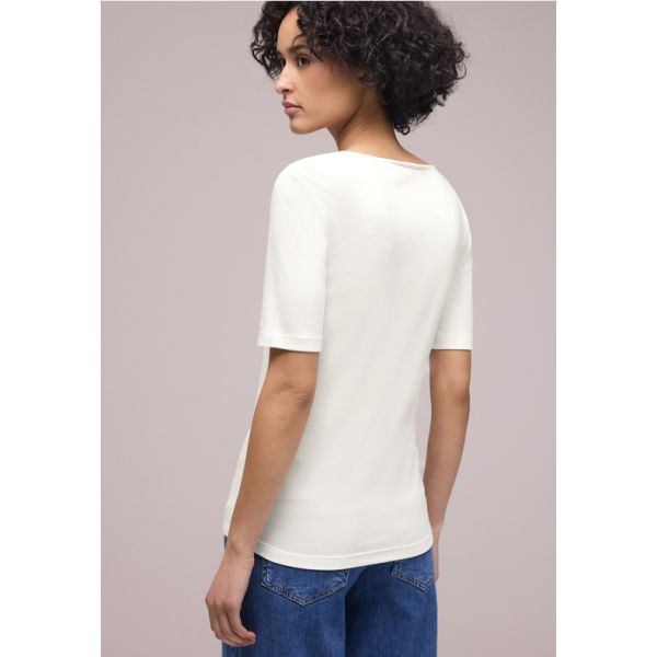 Street One heart neck shirt off white 324775 10108