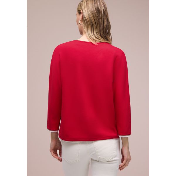 Street One 3/4 mouw shirt salsa red 324793 17504