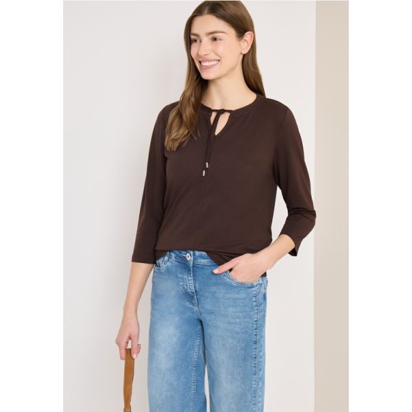 Cecil 3/4 mouw shirt macchiato brown 324815 17493